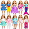 WONDOLL 18-inch Doll Clothes and Accessories - 10 Sets Compatible with 18-inch-Dolls Outfits Christmas Birthday Gift for Little Girls