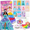 QLKYTALA Poke Poke Art Kits for Girls - Arts and Crafts for Kids 4-8 - 4 5 6 7 8 9 10 Year Old Girl Birthday Gifts - Princess Dress-Up DIY Creative