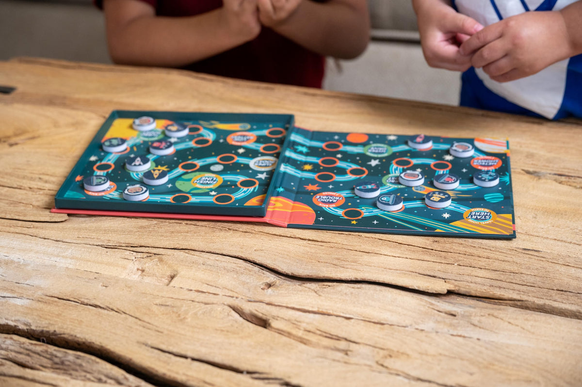 Stephen Joseph Magnetic Racing Game for Kids, Space 2-4 Player Game