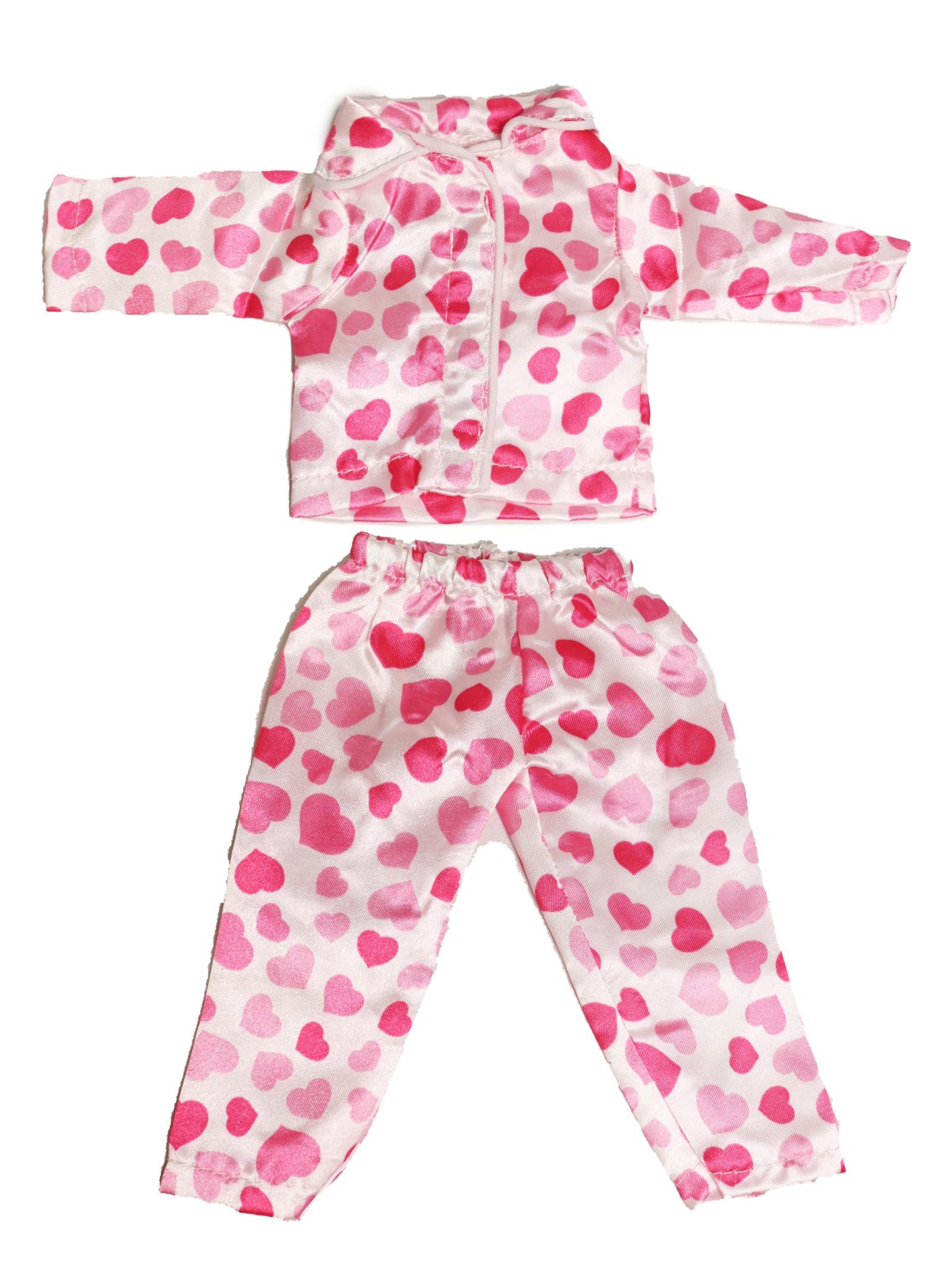 American Fashion World Pink Heart Pajamas for 14-Inch Dolls | Premium Quality & Trendy Design | Dolls Clothes | Outfit Fashions for Dolls for Popular
