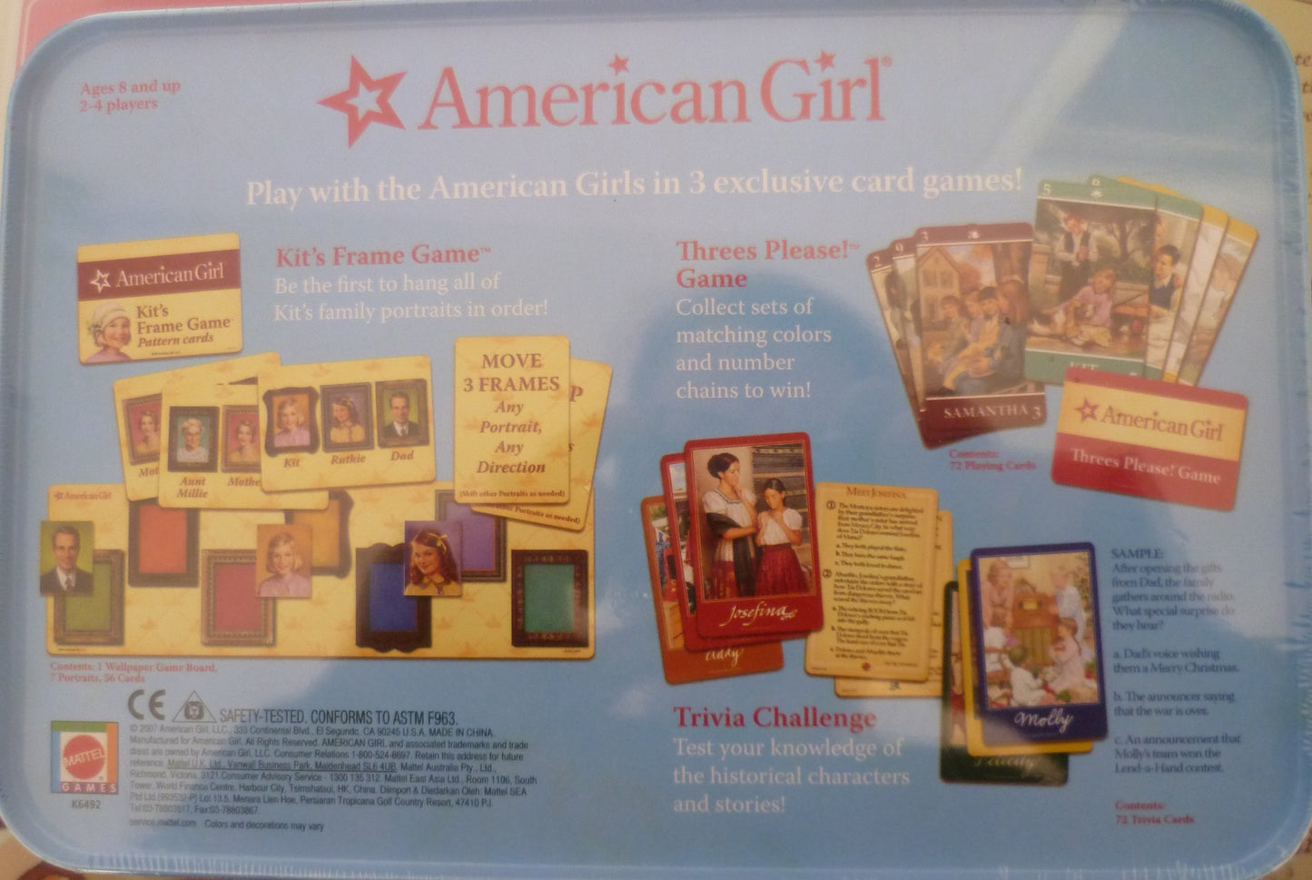 Mattel American Girl Card Game Collection
