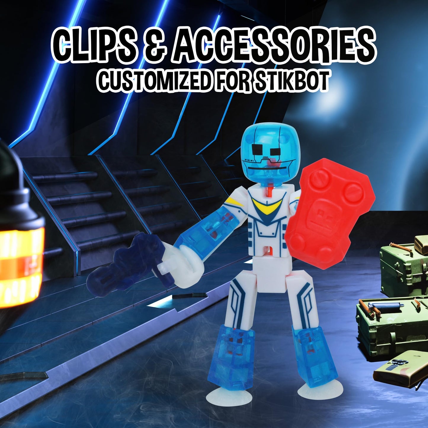 Zing StikBot Zingtannica Action Pack - Collectible Action Figures and Accessories, Includes 1 Stikbot, 1 Set of Accessories, Stop Motion Animation