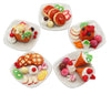 Miniature Dessert Plate Set - 5 Assorted Handmade Clay Treats with Pancakes, Waffles & Ice Cream - 1:6 Scale Dollhouse Food on 1-Inch Ceramic Plates