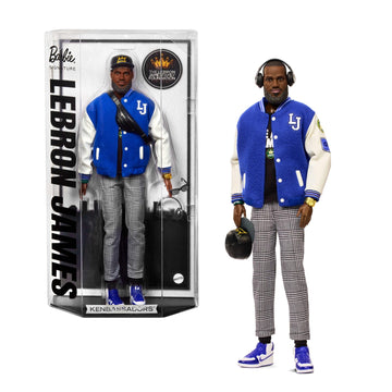 Barbie Signature Lebron James Kenbassadors Doll Collectible with Varsity Bomber Jacket Outfit & Accessories Including Headphones, Sunglasses, & More