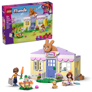LEGO Friends Heartlake City Bunny Hotel Building Toy for Girls & Boys - Pretend Play Set for Kids, Ages 5+ - W/Paisley & Leo Minidolls, 2 Toy Bunnies