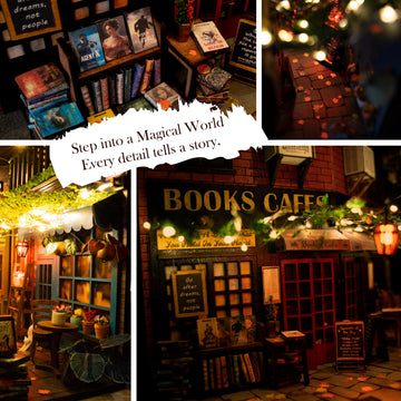 MiniAlley Book Nook DIY Kit - Dreamy - Miniature House Dollhouse Kit for Adult and Teens, Desgined in USA, Booknook Bookshelf Decor Alley Model Build