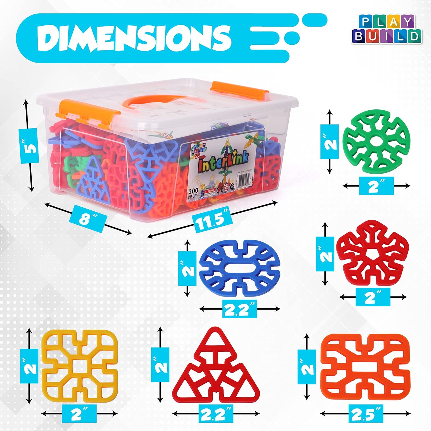 Play Build Interlinks Connector Building Toys, Interlocking Stem Toys for Boys and Girls, Baby and Toddler Toys, Creative Construction Stem Building