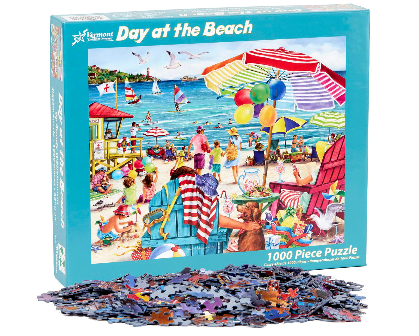 Vermont Christmas Company Day at The Beach Jigsaw Puzzle 1000 Piece