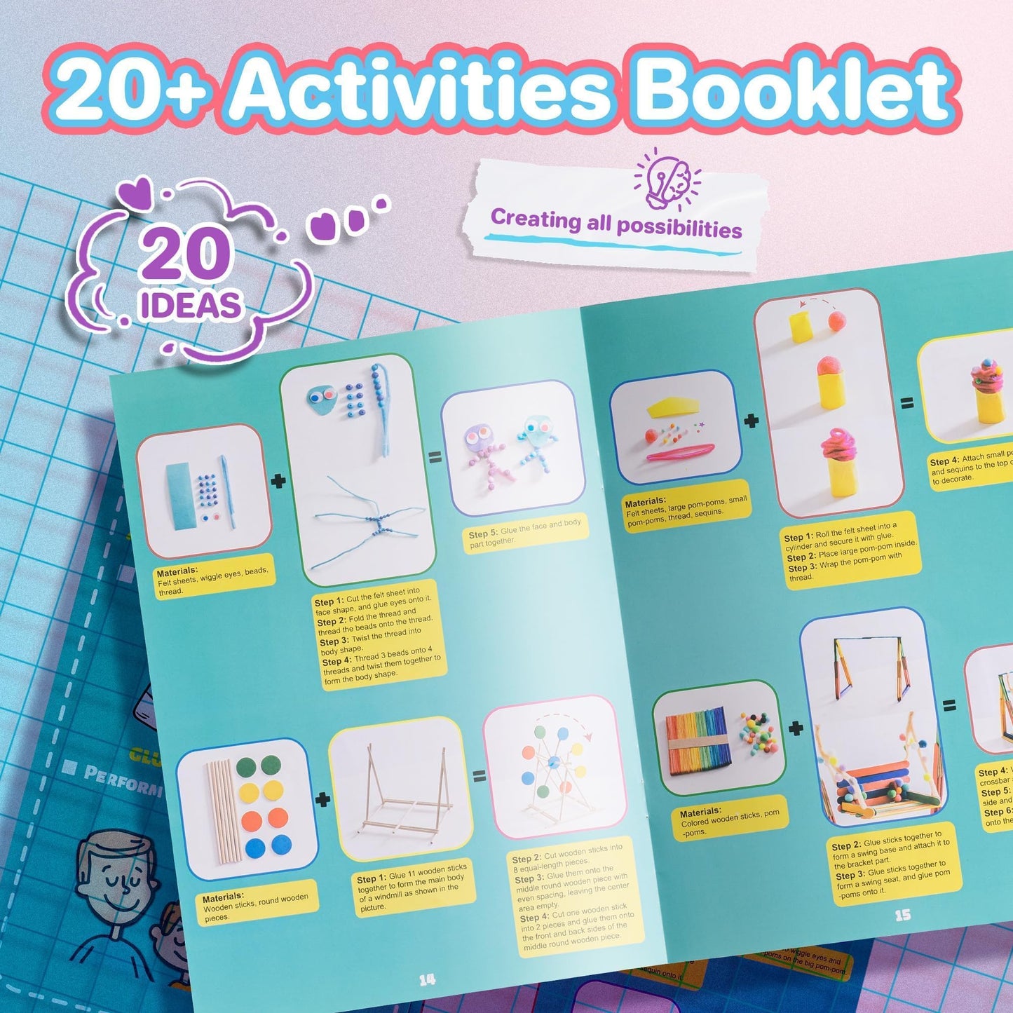ROBOTIME Ultimate Craft Kit for Kids Ages 8-12 | Largest Pack | 1600+ Pieces Deluxe Arts and Crafts Supplies | Screen-Free Activities for Kids | Gift