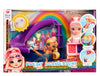 Rainbow High Littles Pool Day Playset + Small Doll (Pink 5.5”), Pool with Rainbow Slide, Accessories, Smoothie Stand, Kids Gift Ages 4+