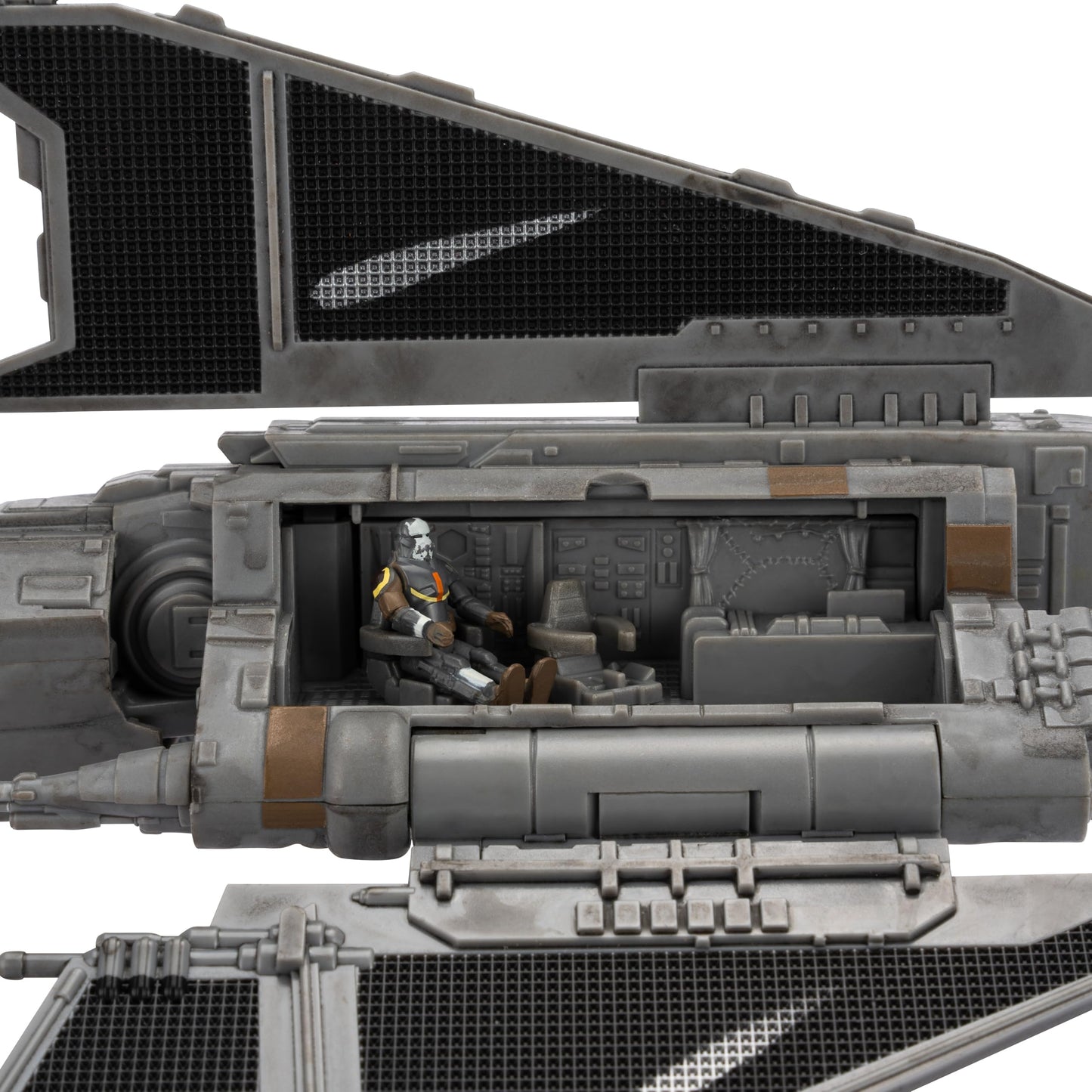 Jazwares Star Wars Micro Galaxy Squadron Havoc Marauder (Rescue Mission) - 7-Inch Vehicle with Battle Damage and Two 1-Inch Micro Figure Accessories
