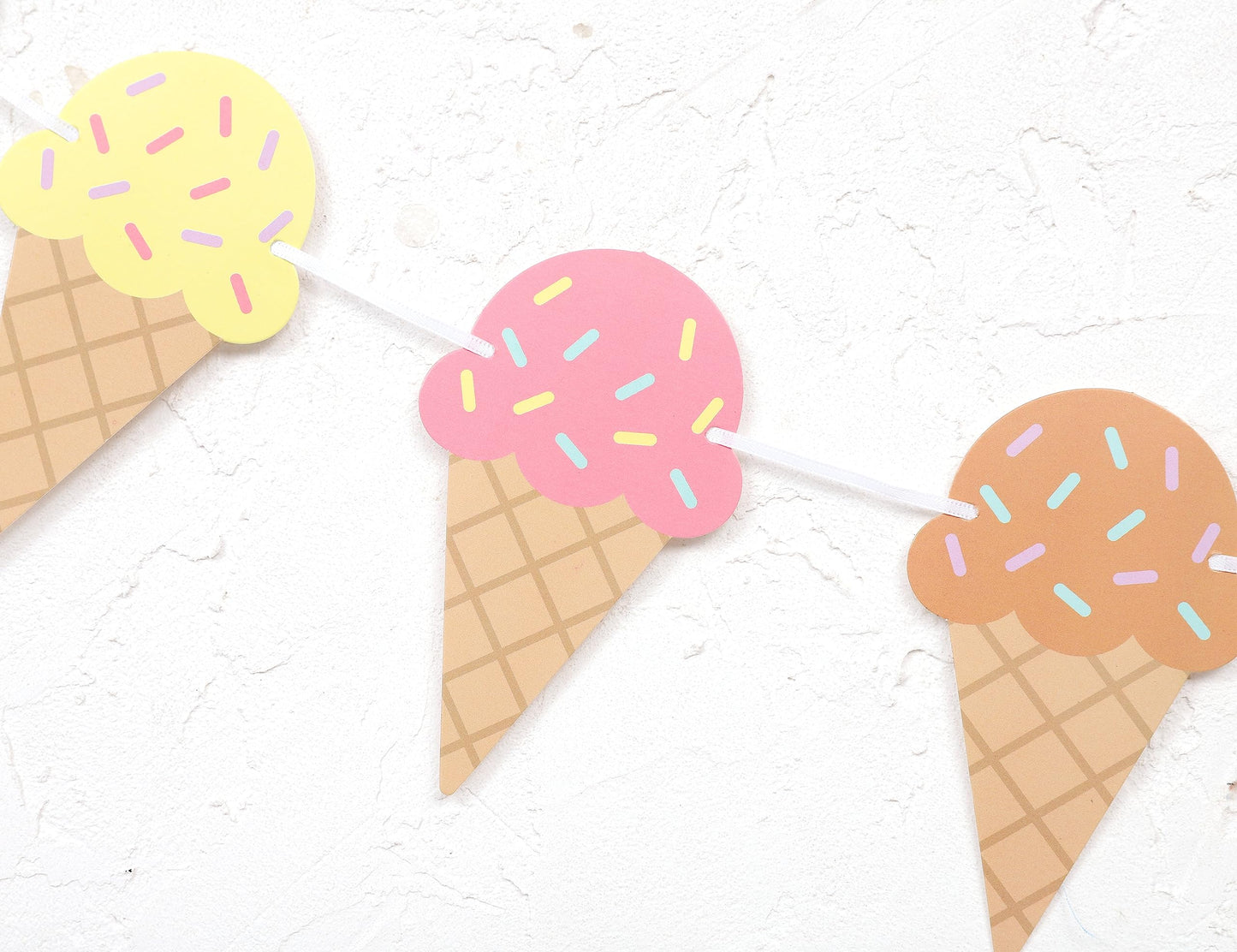 Ice Cream Happy Birthday Banner,Ice Cream Birthday Party Decoration