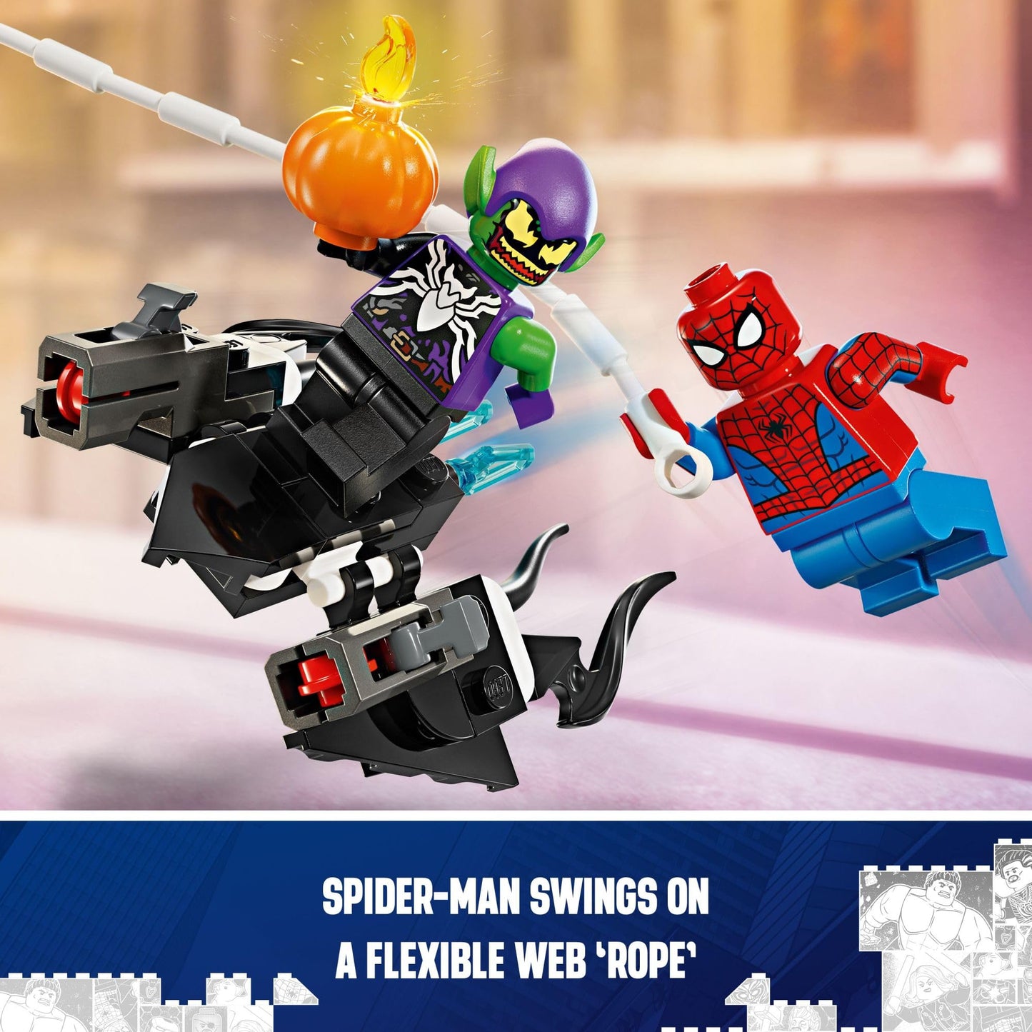 LEGO Marvel Spider-Man Race Car & Venom Green Goblin, Marvel Building Toy for Kids with Ghost-Spider Minifigure and Buildable Race Car Toy, Spider-Man
