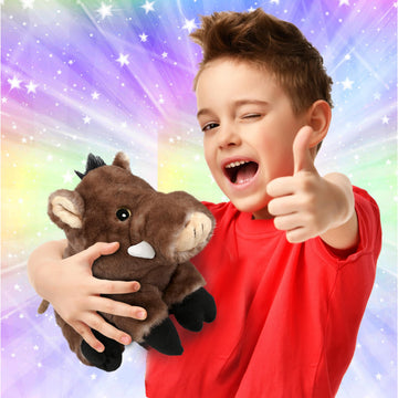 Puzzled DolliBu Plush Wild Boar Stuffed Animal - Soft Huggable Wild Boar, Adorable Playtime Wild Boar Plush Toy, Cute Wild Life Cuddle Gifts for Kids