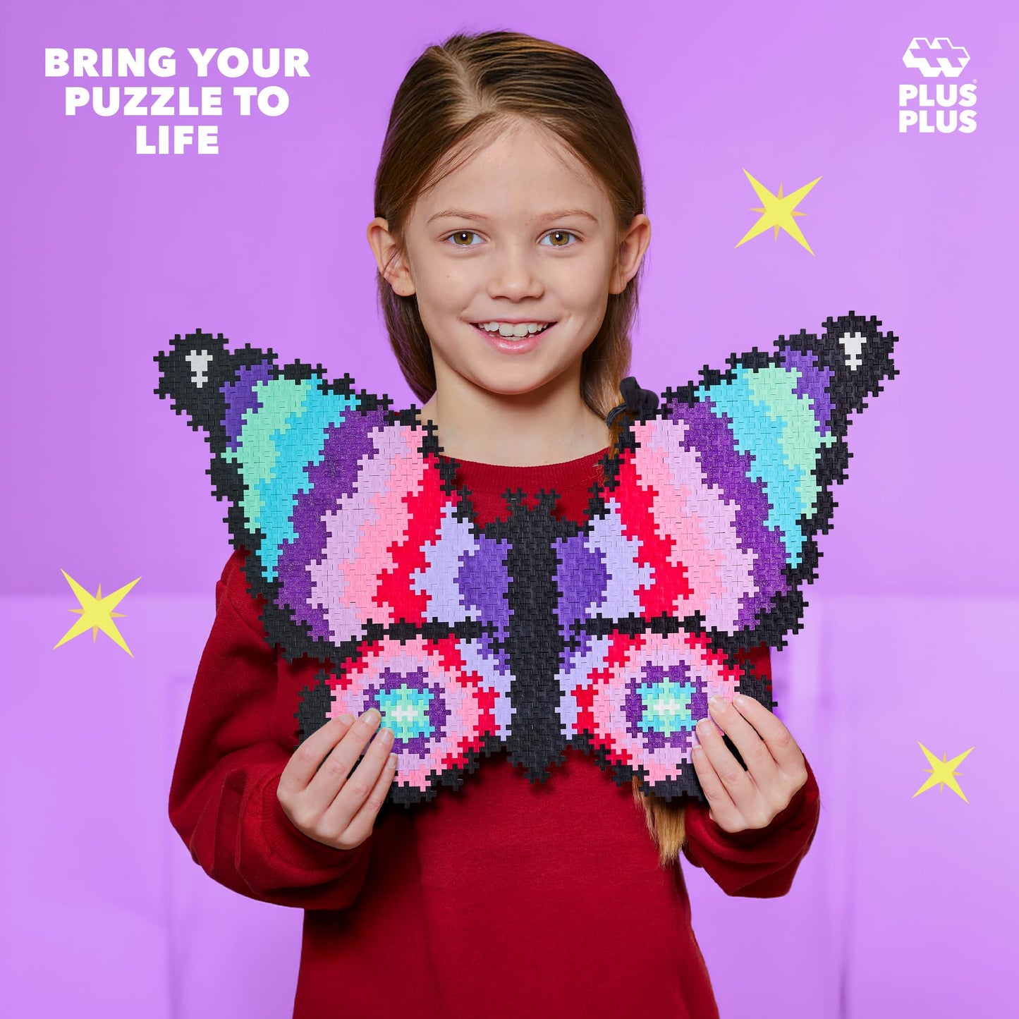 Plus Plus Puzzle By Number, Butterfly - 800 Piece Building Set