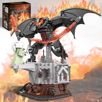 The King of The Magic Rings Devil Building Set for Adults, Dark Lord Monsters vs Figure on The Cliff, Monsters Building Set Collection Gift for Adult