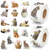 5wsech Cute Realistic Cat Roll Stickers - 1000 Colorful Eggs Rabbit Ears Holiday Dress Up Realistic Cat Vinyl Decals for Kids, Funny Kitten Stickers