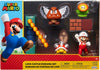 Nintendo Super Mario Lava Castle 2.5" Figure Diorama Play Set, Includes: Fire Mario, Spiny, & para Goomba, Mechanical Spinning Fireballs, Block & Fire