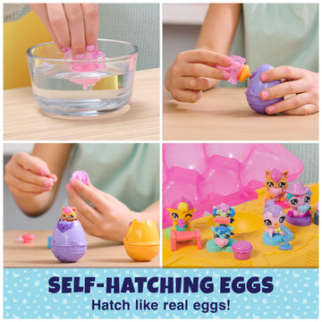 Hatchimals Alive, Pink & Yellow Egg Carton Toy with 6 Mini Figures in Self-Hatching Eggs, 11 Accessories, Kids Toys for Girls and Boys Ages 3 and up