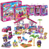 Mega Barbie Malibu Building Sets Bundle, 440 Bricks and Pieces with Fashion and Roleplay Accessories, 7 Micro-Dolls, 1 Puppy, 2 Birds and 2 Turtles