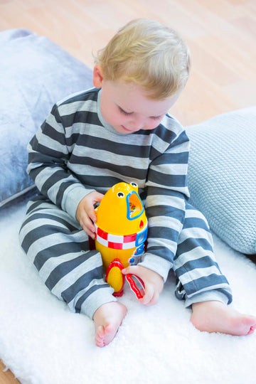 WOW Toys Ronnie the Rocket - Friction Powered Space Rocket with Astronaut & Countdown Sounds | No Batteries, Durable Toddler Toy for Ages 1-5