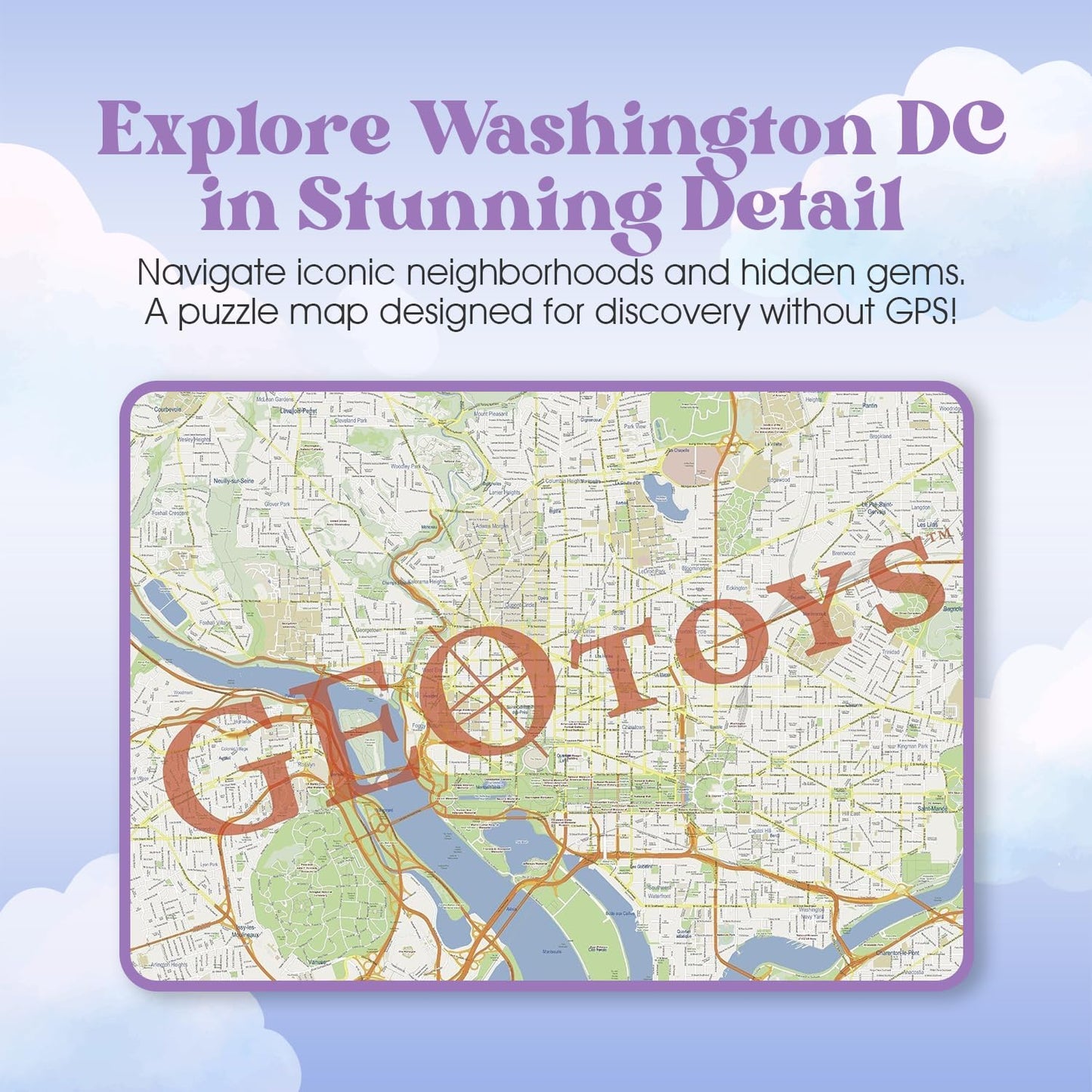 Metropuzzle, 27"x19" Washington, D.C. Jigsaw Puzzles 1000 Pieces for Adults