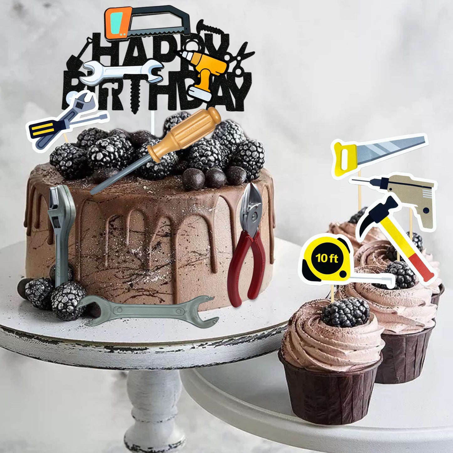 18PCS Tools Cake Topper Tools Cake Decorations Tool themed cake decoration