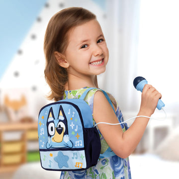 Bluey Voice Changer for Kids, Bluetooth Karaoke Boombox with Built-in Music, Designed for Fans of Bluey Toys