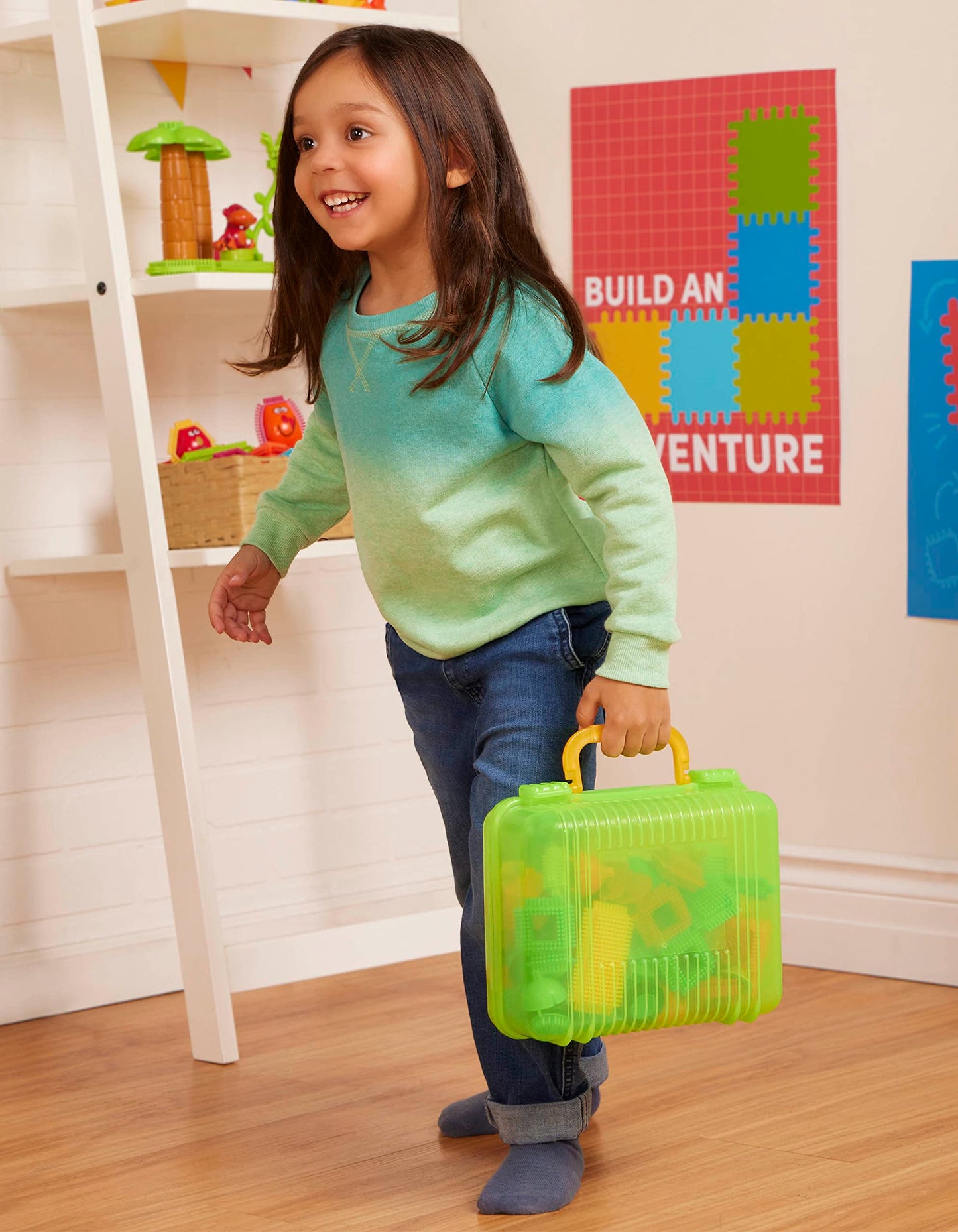 Battat - Bristle Blocks - STEM Interlocking Building Blocks - 85 Pieces Playset - Reusable Carry Case - Developmental Toys for Toddlers & Kids