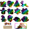 Max Fun Christmas Crafts Scratch Art for Kids, 96PCS Ornaments Rainbow Magic Color Scratch Off Cards Paper Hanging Art Craft Supplies Educational Toys