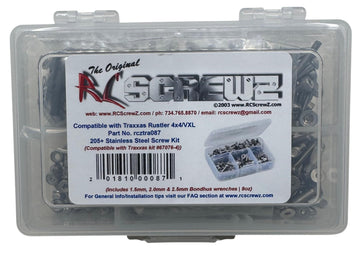 RC Screwz Stainless Steel Screw Kit tra087 Compatible with Traxxas Rustler 4x4 / VXL (67076-4)