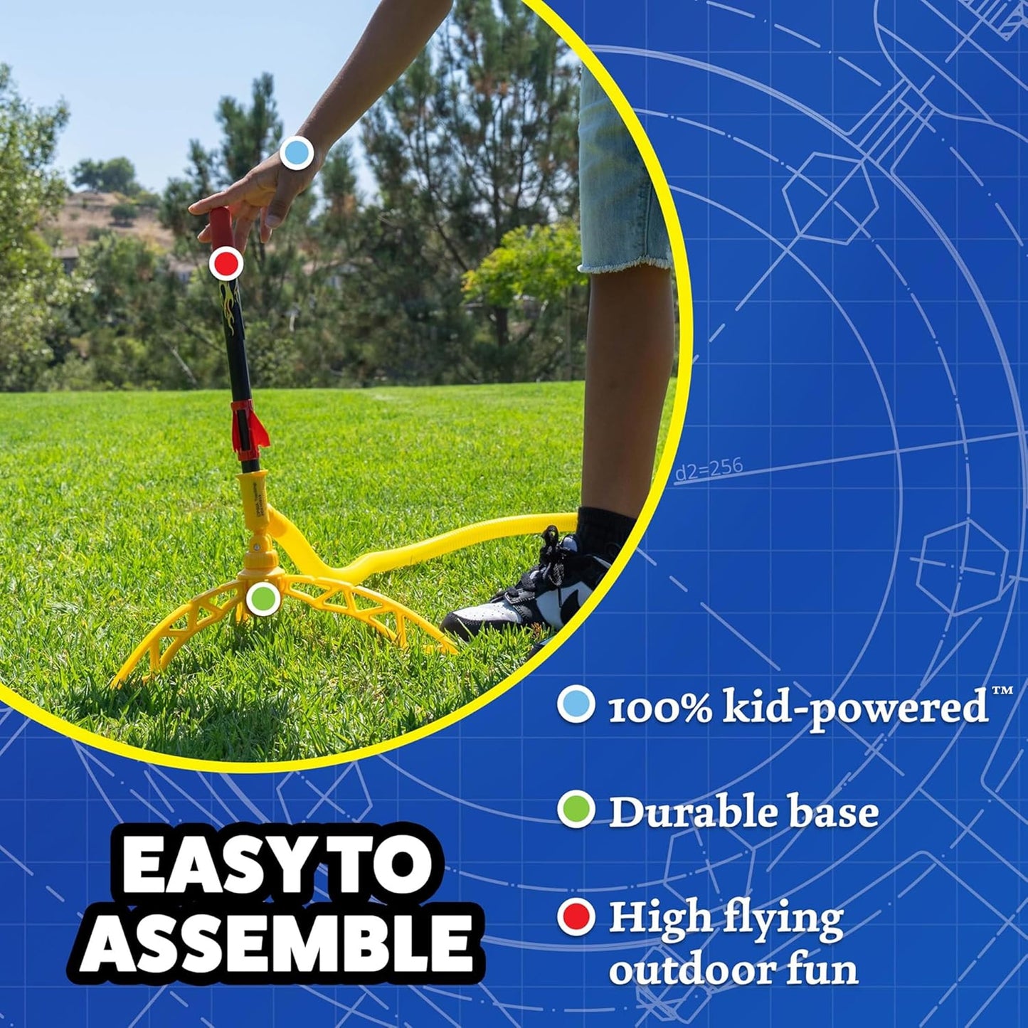 Stomp Rocket X-Treme, Highest Performing Launcher for Kids, 6 Rockets