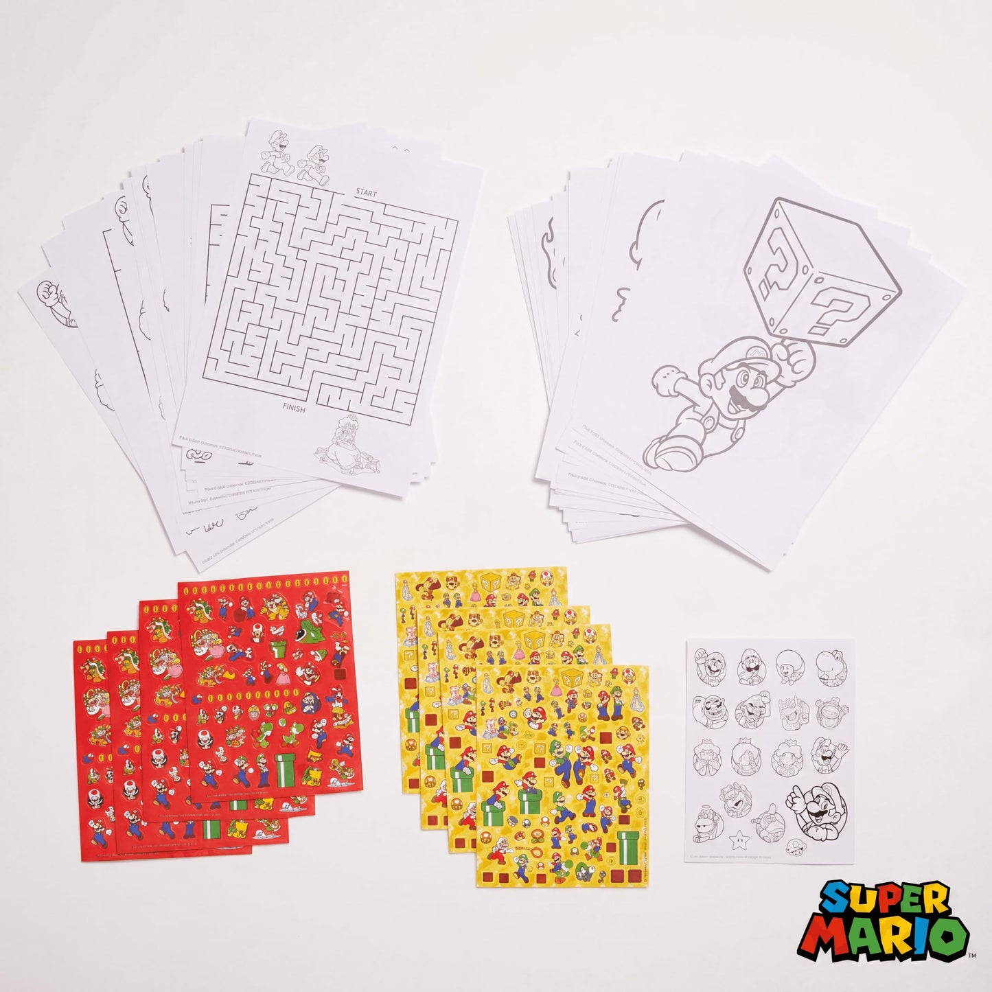 Innovative Designs Mario Brothers Super Mario Deluxe Activity Set with Carrying Tin, Coloring Sheets, Tattoos, Stickers, & Art Supplies