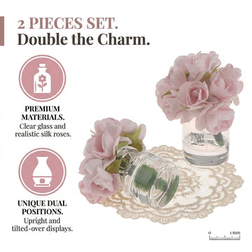 Dollhouse Miniature Glass Flower Vase Set, 1:12 Scale, Decorative Accessories for Dollhouse