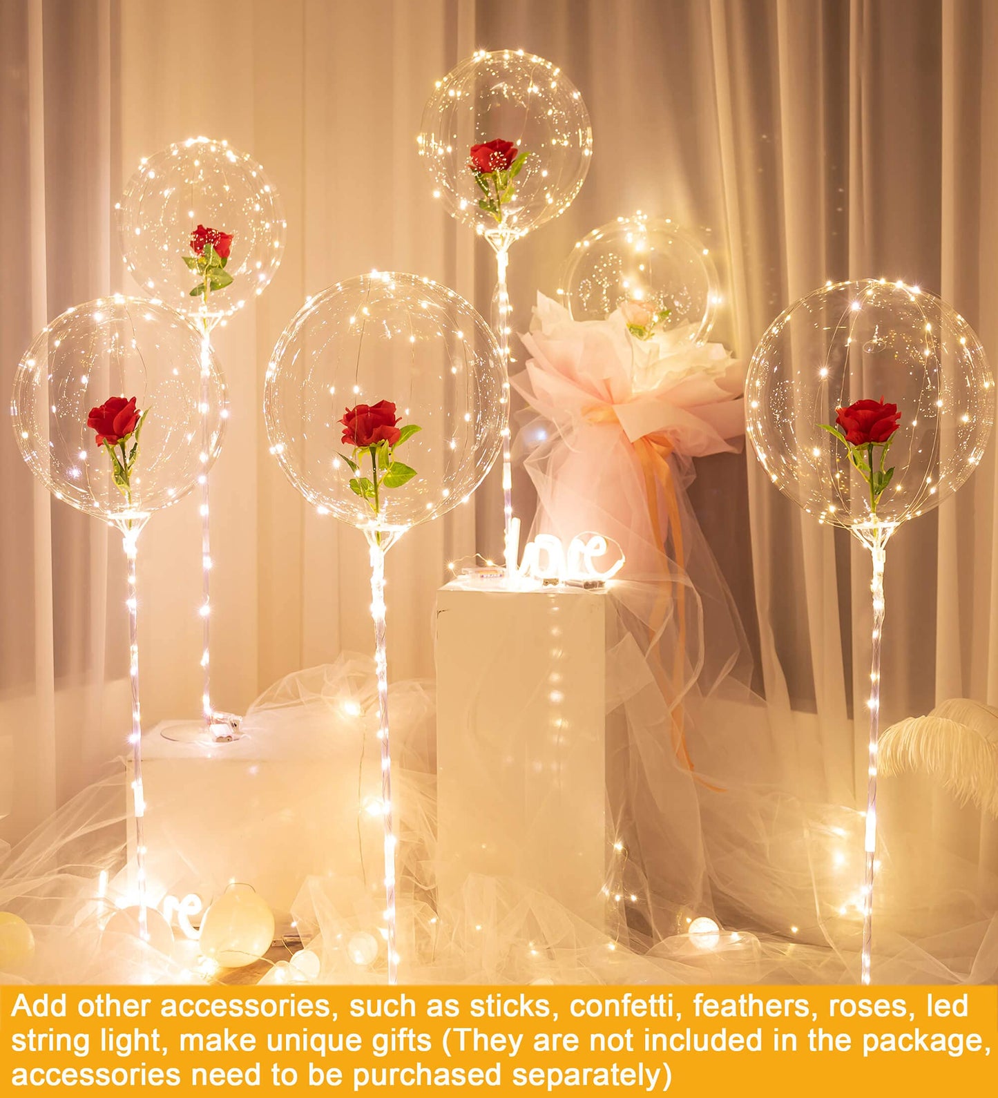 20 Inch Bobo Balloons, 10 Pcs Clear Bobo Balloon, Large Bubble Balloons