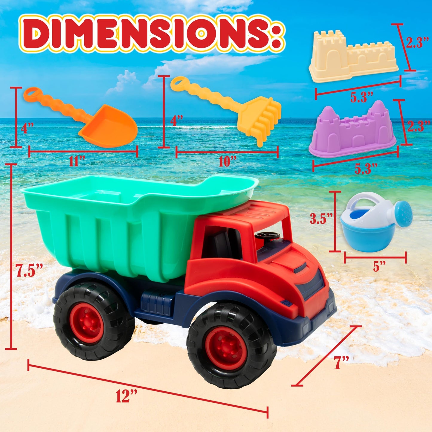 Beach Toys Sand Toys for Kids Beach Dump Truck Set
