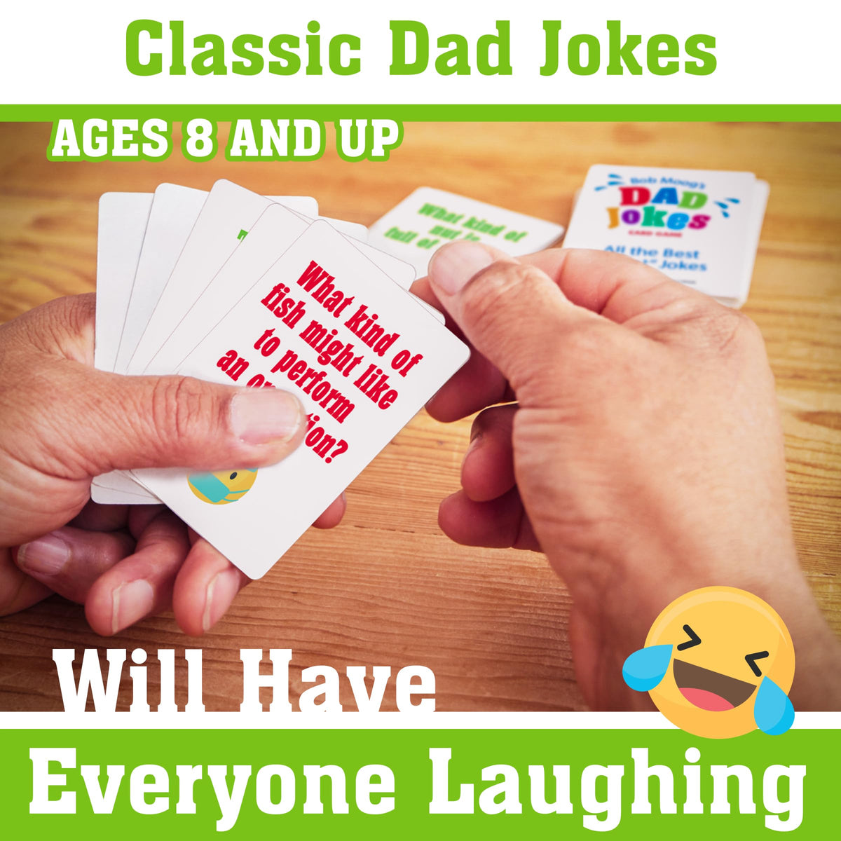 Dad Jokes Card Game, Funny Family Party Game, 2-6 Players, Ages 8+
