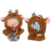Evowatt Reindeer Cloak Clothes for Labubu Dolls - 17 cm Christmas Cape Outfit with Festive Accessories, Cute Holiday Costume for Labubu Figures (No