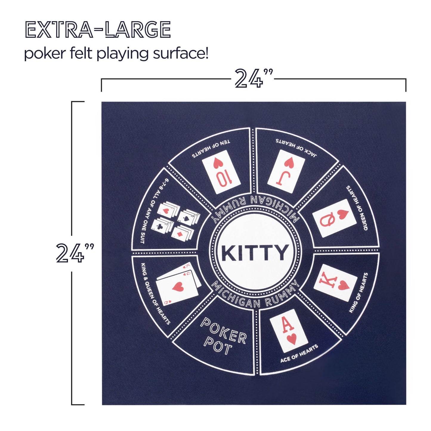 Brybelly Michigan Rummy Deluxe Edition - Strategic Mix of Hearts, Rummy, and a Poker Set - Betting & Bluffing Classic Board Games - 24-inch Rummy