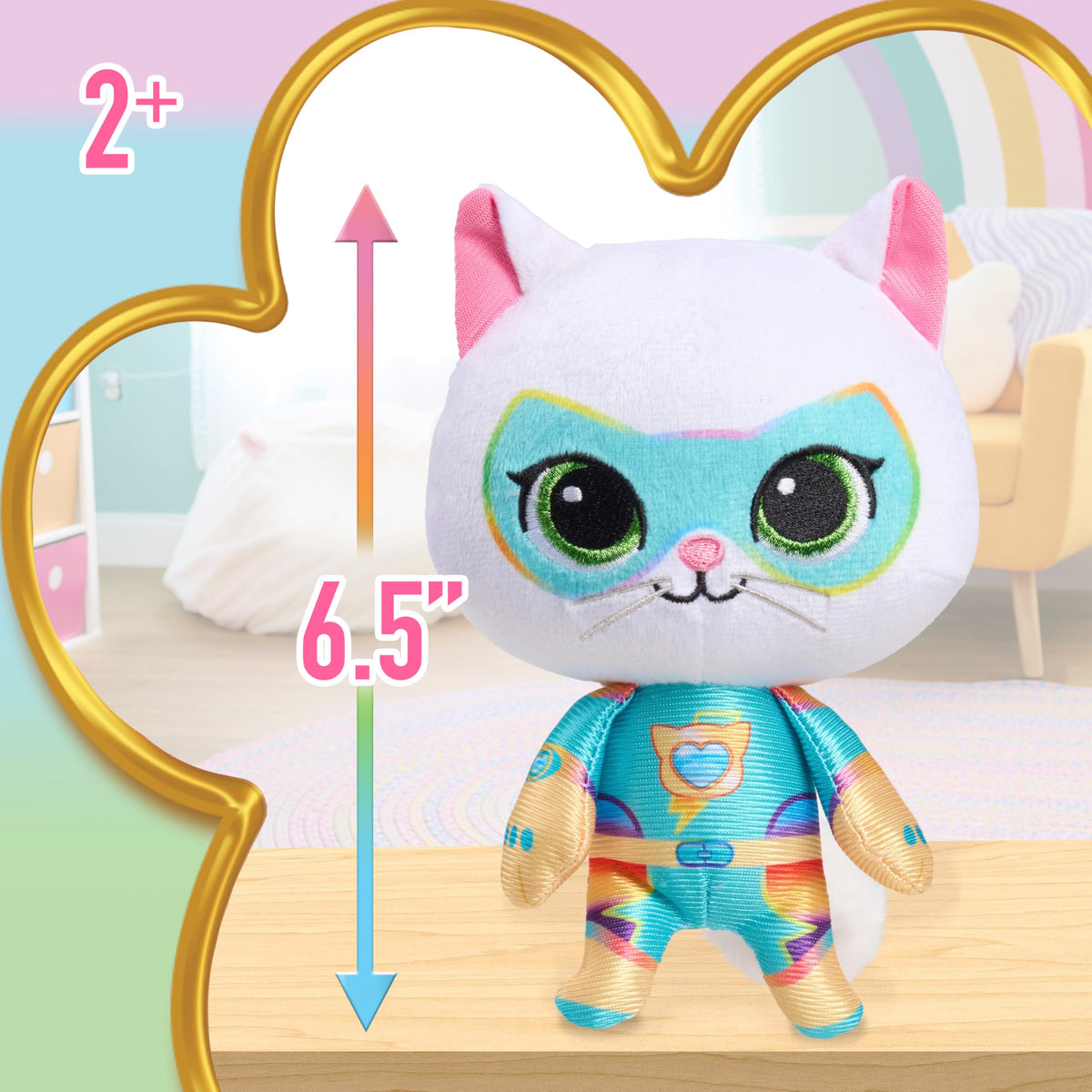 Disney Junior SuperKitties Su-Purr Charged 6.5-inch Small Bitsy Plush Stuffed Animal, Bitsy, Kitten, Kids Toys for Ages 2 Up by Just Play