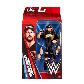 Mattel WWE Elite Action Figure & Accessories, Series #122 Set, 6-inch Collectible “Stone Cold” Steve Austin with 25 Articulation Points & Swappable