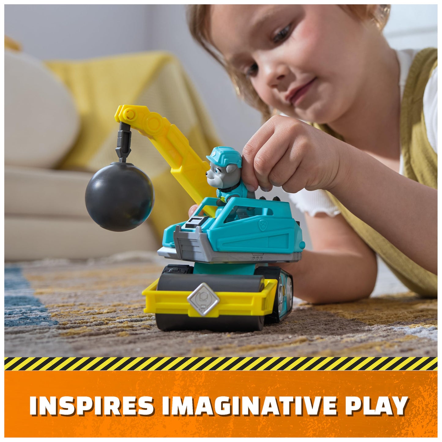 Rubble & Crew, Motor’s Wrecking Ball Toy Truck with Action Figure and Movable Construction Toys, Kids Toys for Ages 3 and Up