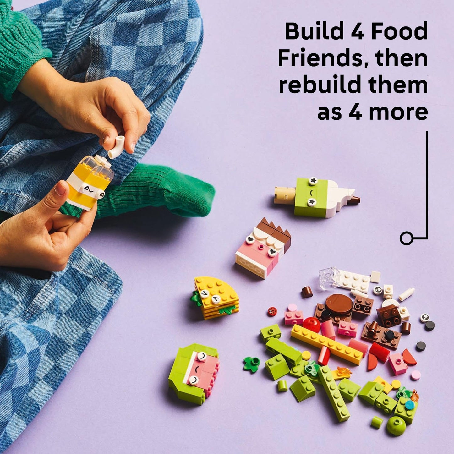 LEGO Classic Creative Food Friends Building Toy Set - Pretend Play Food for Kids, Boys and Girls, Ages 4+ - Learning and Educational Toy for Preschool