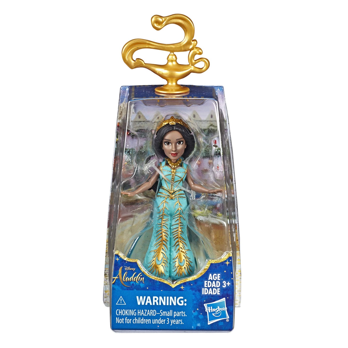 Disney Collectible Princess Jasmine Small Doll in Teal Dress Inspired by Disney's Aladdin Live-Action Movie, Toy for Kids Ages 3 & Up, 3.5"