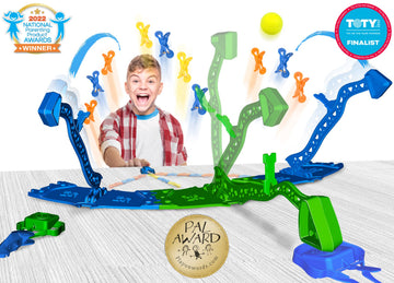Zip Linx ZipLinx Jumping Domino Action - Triple Tower Blast | Chain Reaction Game - Create Unlimited Designs | Includes 40, 6 Hi-Fly Balls, 3