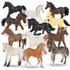 Liberty Imports 12 Pcs Deluxe Plastic Horse Figure Toy Set for Kids - Realistic Miniature Toy Pony Figurines Bulk Animal Variety Cake Toppers Gift
