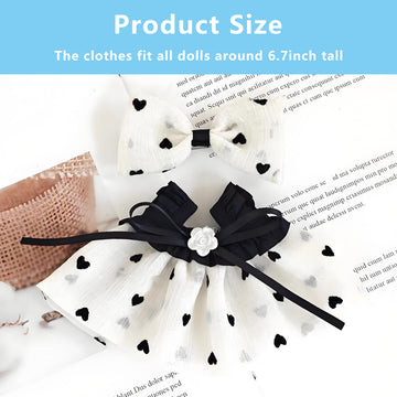 Satakara Doll Clothes Set for 17cm Dolls - Princess Dress Outfits with Bonnet/Bow Hair Accessories, Cute Clothes for Display & Photography (STK08)