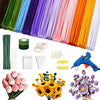 800 PCS Pipe Cleaners Bulk Flowers Kit, Pipe Cleaners Craft with Handle, 13 Colors Chenille Stems with Full Set of Tools, DIY Art Craft