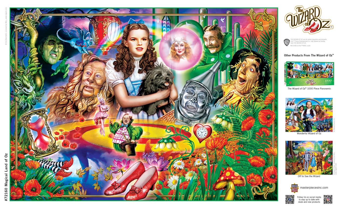 MasterPieces 1000 Piece Jigsaw Puzzle - Wizard Dorothy's Magical Land of Oz - Fun for Adults, Family, Or Youth - 19.25"x26.75"