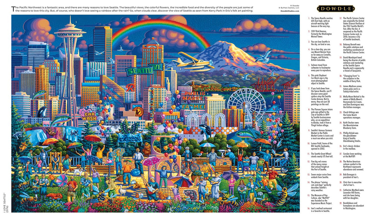 Buffalo Games - Eric Dowdle I Love Seattle - 2000 Piece Puzzle for Adults